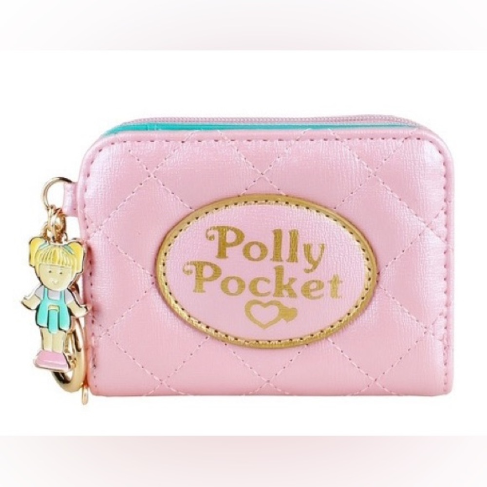 Polly Pocket | Pink Quilted Wallet with Charm Keychain NWT